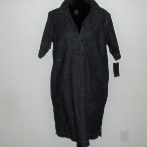 Ralph Lauren Denim Shift Dress Dk Wash Midi XL NWT